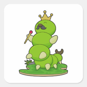Caterstyle as King met Crown Vierkante Sticker