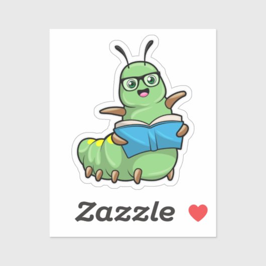 Caterstyle as Nerd with Book & Glasses Sticker (Vel)