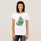Caterstyle as Nerd with Book & Glasses T-shirt (Voorkant volledig)