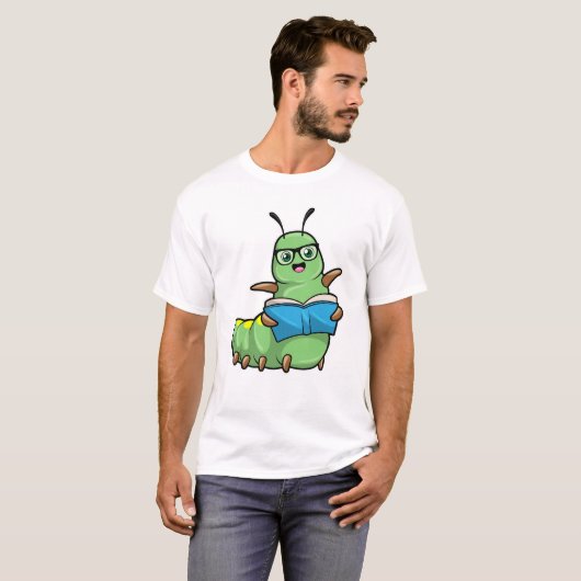 Caterstyle as Nerd with Book & Glasses T-shirt (Voorkant volledig)