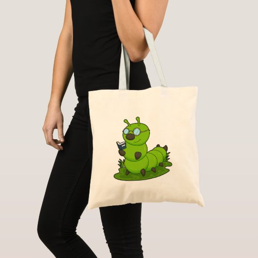 Caterstyle as Nerd with Glasses & Book Tote Bag (Voorkant (product))