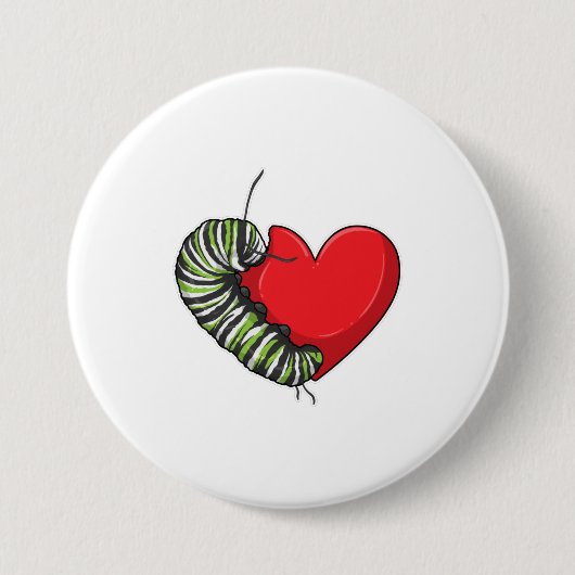 Caterstyle Love Heart Ronde Button 7,6 Cm (Voorkant)