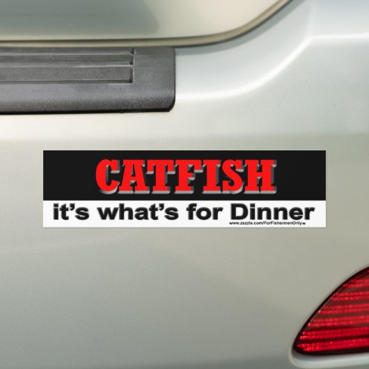 Catfish, dat is wat er voor de Bumpersticker is. (Op auto)
