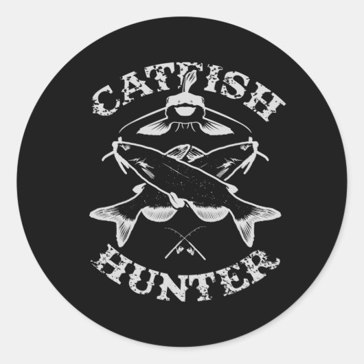 Catfish Hunter Fishers Vist Ronde Sticker (Voorkant)