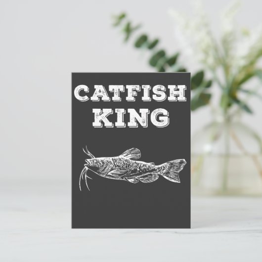 Catfish King Vist Fish Lover Fish Hook Angler Briefkaart (Staand voorkant)