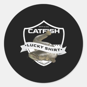 Catfish Lucky Shirt Grappige Accessoires voor Catf Ronde Sticker