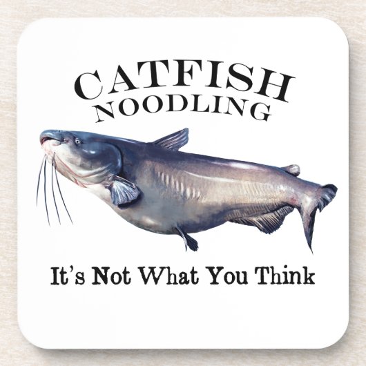 Catfish Noodling Het is niet wat je denkt Bier Onderzetter (Voorkant)