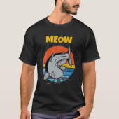 Catfish Retro Sunset Funny Meow T-shirt (Voorkant)