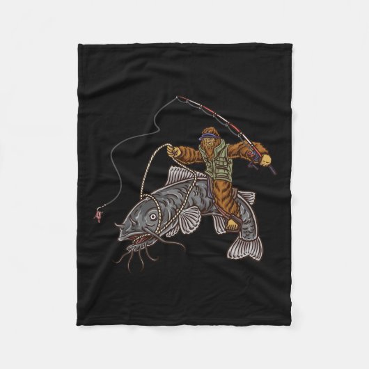Catfishing Bigfoot Hunting Catvissers 1 Fleece Deken (Voorkant)