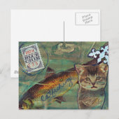 Catfishing Mixed Media Collage Briefkaart (Voorkant / Achterkant)