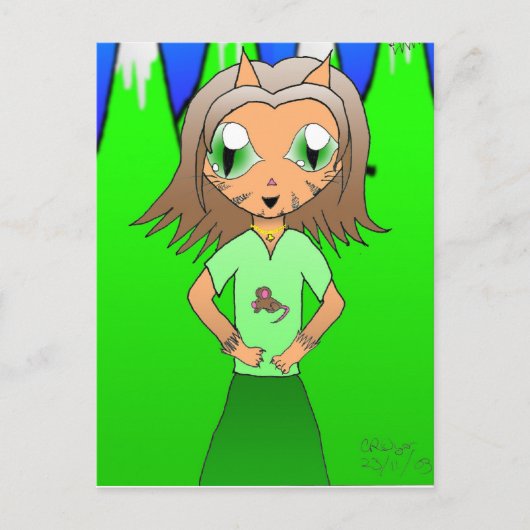 CatGirl Briefkaart (Voorkant)