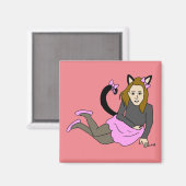 catgirl magnet magneet (Voorkant / Achterkant)