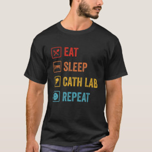 Cath Lab EKG Nursing Heartbeat Tech Cute Retro Car T-shirt