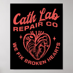 Cath Lab Reparatie Co Grappige Valentijnsdag Cath Poster