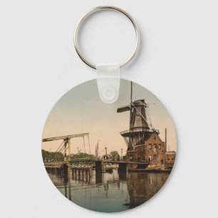 Catharine Bridge en Windmill, Haarlem, Nederland Sleutelhanger