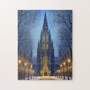 Cathedraal bij nacht legpuzzel