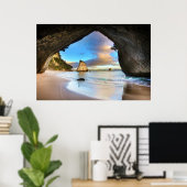 Cathedraal Cove Serene Beach Poster (Thuiskantoor)
