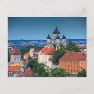 Cathedraal en Cityscape   Estland Briefkaart