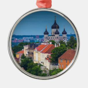 Cathedraal en Cityscape Estland Metalen Ornament