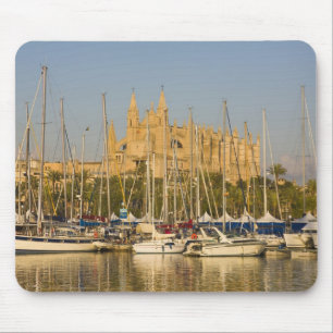 Cathedraal en marina, Palma, Mallorca, Spanje 2 Muismat