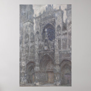 Cathedraal in Rouen Portal Grey Weather door Monet Poster