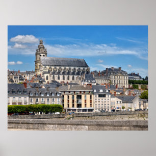 Cathedraal Saint Louis bij Blois in het Franse Bri Poster