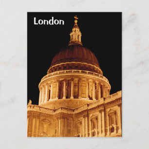 Cathedral Glows at Night St Pauls London Briefkaar Briefkaart