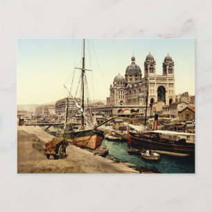 Cathedral & Quay de la Joliette, Marseille, Frankr Briefkaart