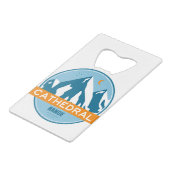 Cathedral Range California Kredietkaart Flessenopener (Voorkant Gekanteld)