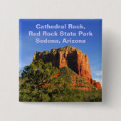 Cathedral Rock, Arizona Vierkante Button 5,1 Cm (Voorkant)