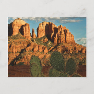 Cathedral Rock bij zonsondergang vanuit Secret Can Briefkaart