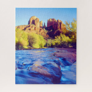 Cathedral Rock reflecterend in Oak Creek, Arizona Legpuzzel