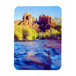 Cathedral Rock weerkaatst in Oak Creek, Arizona Magneet
