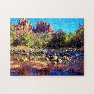 Cathedral Rock weerspiegeld in Oak Creek Legpuzzel