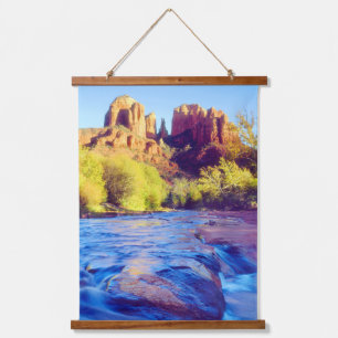 Cathedral Rock weerspiegelend in Oak Creek, Arizon Hangend Wandkleed