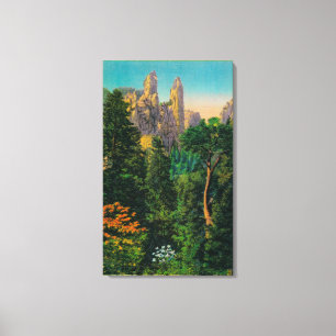 Cathedral Spires en Yosemite Valley Canvas Afdruk