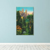 Cathedral Spires en Yosemite Valley Canvas Afdruk (Insitu (Houten vloer))