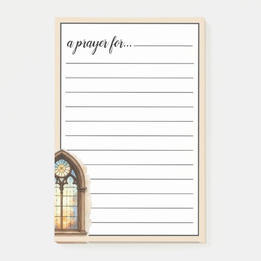 Cathedral Stained Glass Window War Room Prayer Post-it® Notes (Voorkant)