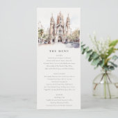 Cathédrale de Barcelone Espagne Carte Mariage Menu (Debout devant)