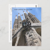 Cathédrale de Gaudi, carte postale de Barcelone (Devant / Derrière)