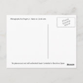 Cathédrale de Gaudi, carte postale de Barcelone (Dos)