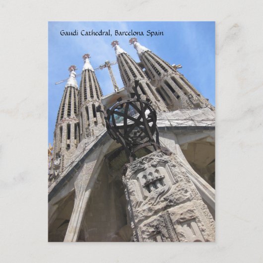 Cathédrale de Gaudi, carte postale de Barcelone (Devant)