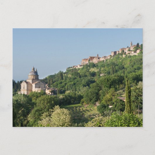 Cathédrale de Montepulciano et carte postale de la (Devant)