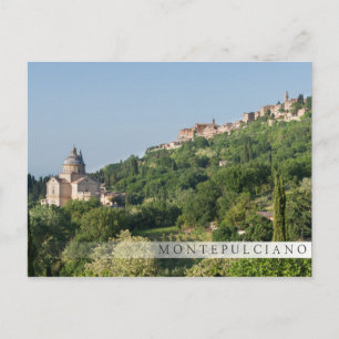 Cathédrale de Montepulciano et carte postale du ba