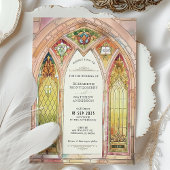 Cathédrale gothique de verre tendu Faire-part de m