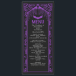 Cathédrale gothique violet Vampire Menu Mariage<br><div class="desc">Invitation vos invités mariages avec ce design élégant et gothique. Parfait pour un mariage à thème gothique ou d'Halloween. Objets correspondants dans notre boutique pour un thème de fête complet.</div>