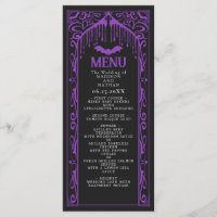 Cathédrale gothique violet Vampire Menu Mariage