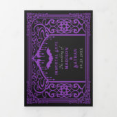 Cathédrale gothique violette Vampire Faire-part de (Page de couverture)