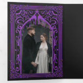 Cathédrale gothique violette Vampire Faire-part de (Intérieur en premier)
