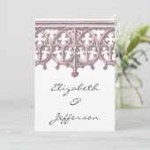Cathédrale Grey & Rose Mariage Invitations (Debout devant)